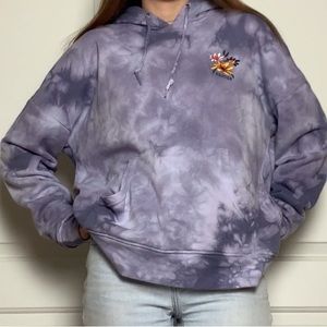 Large Tilly’s purple tie dye hoodie.